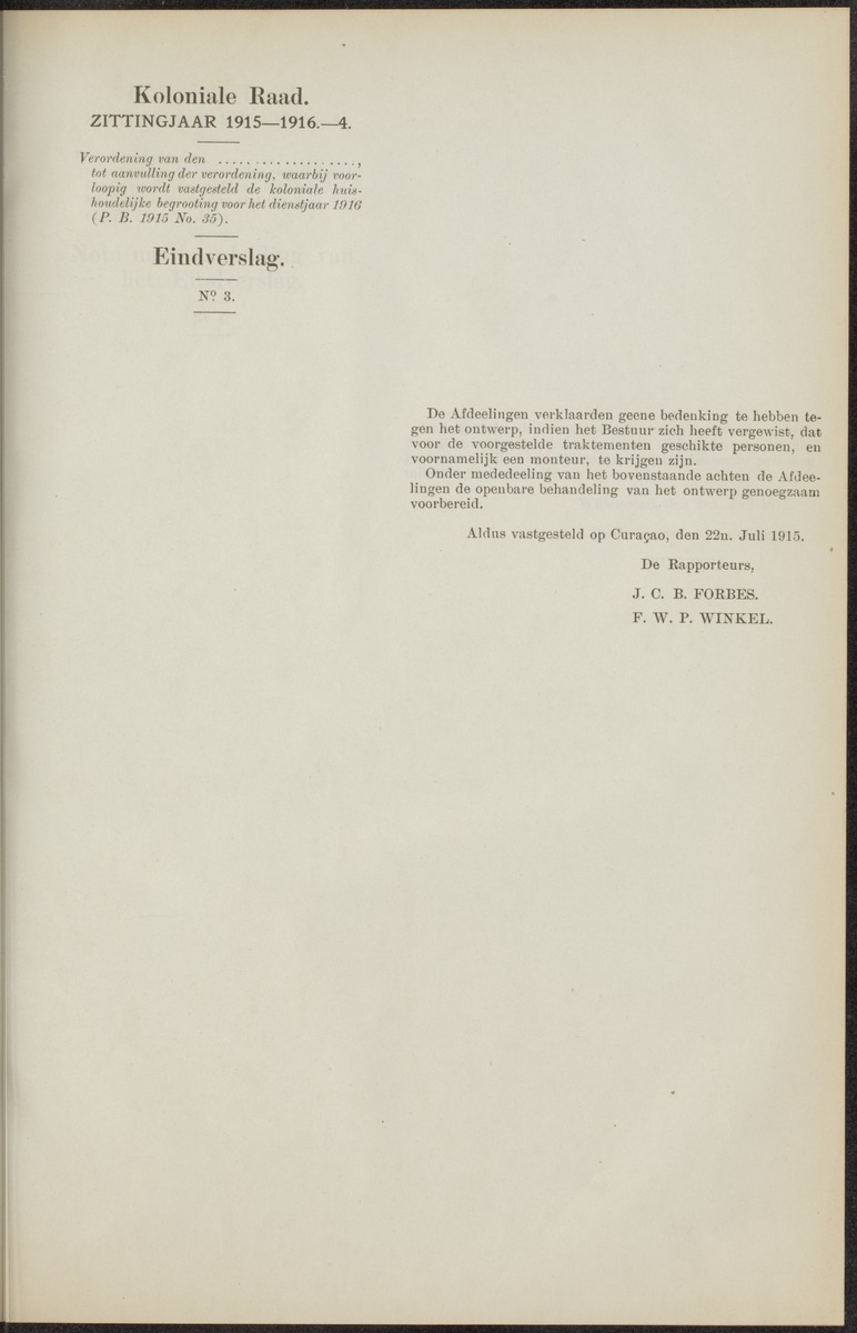 Notulen der zittingen - 