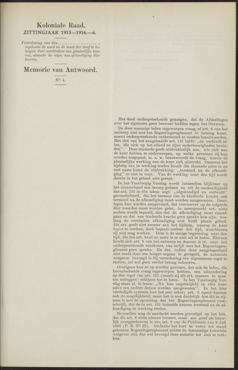 Notulen der zittingen - 