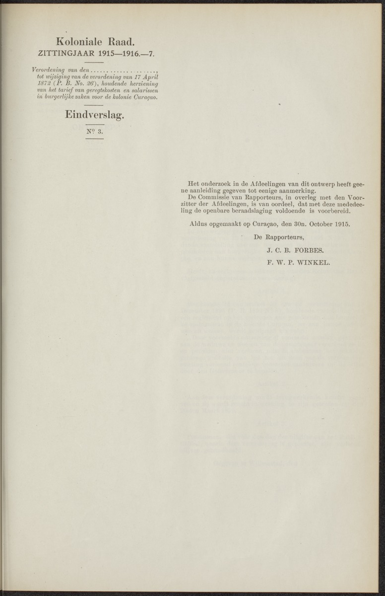 Notulen der zittingen - 