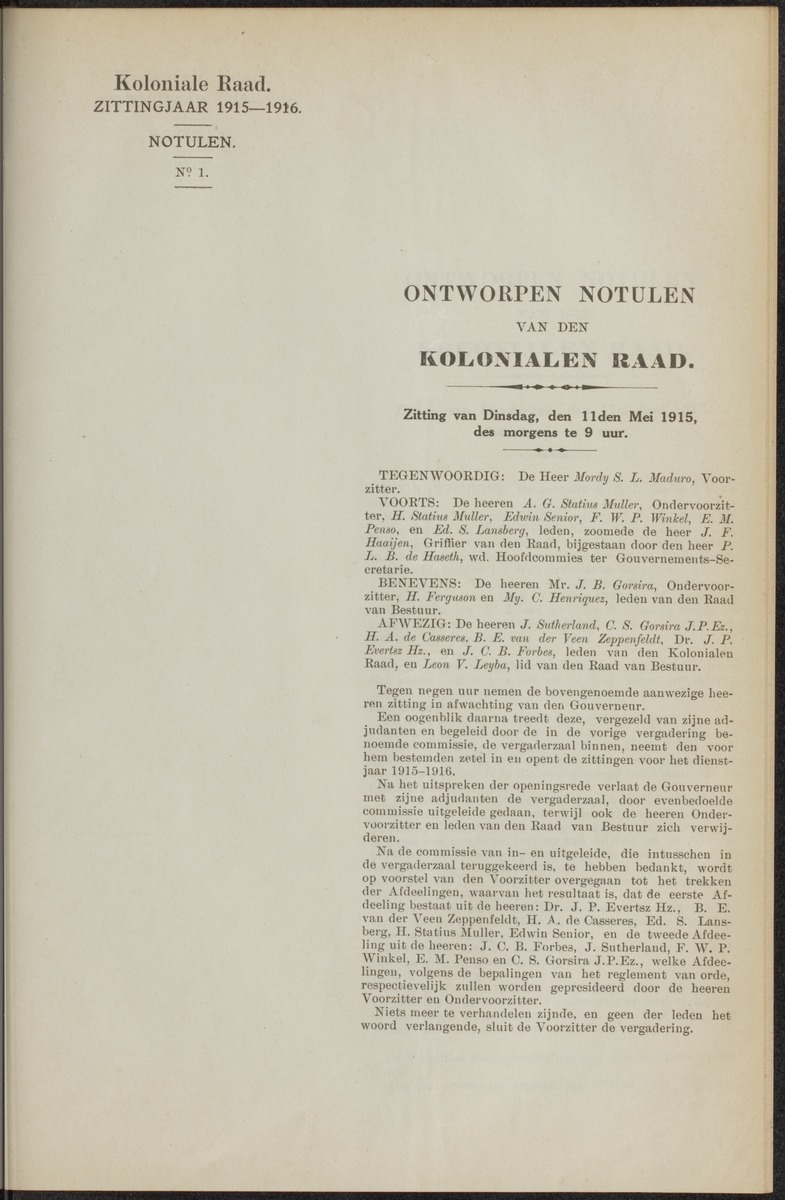 Notulen der zittingen - 