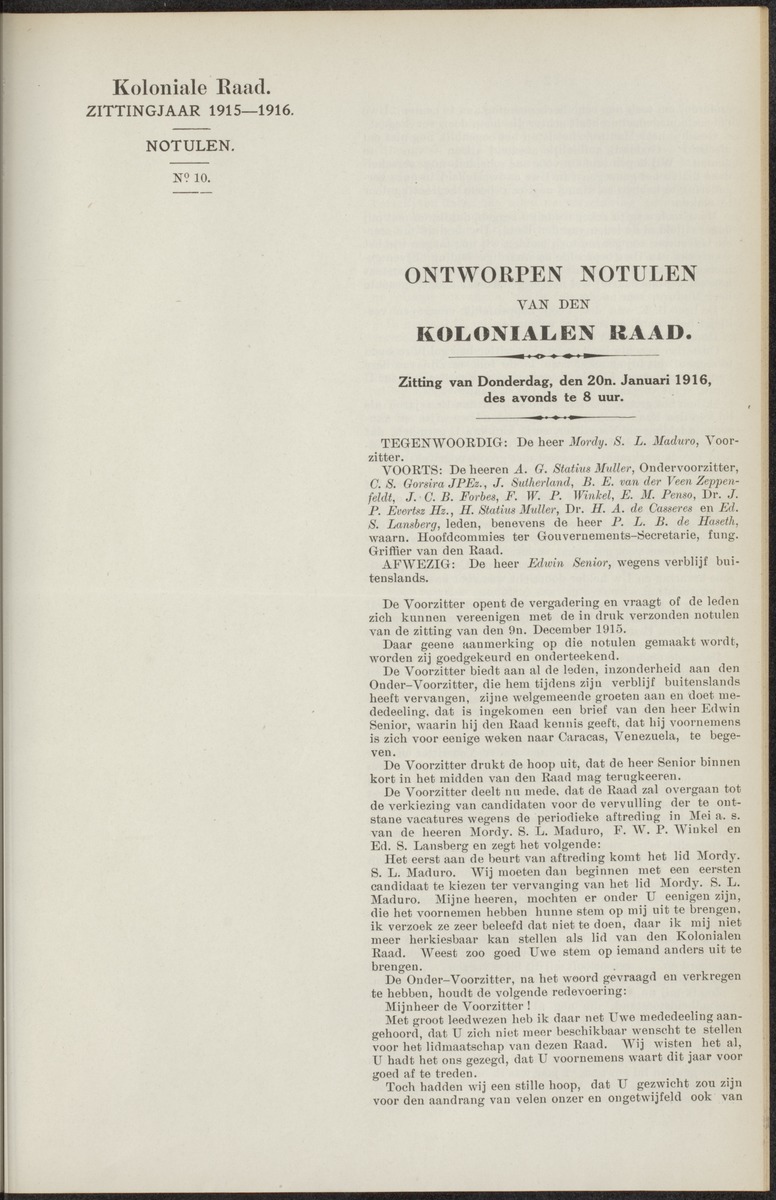 Notulen der zittingen - 