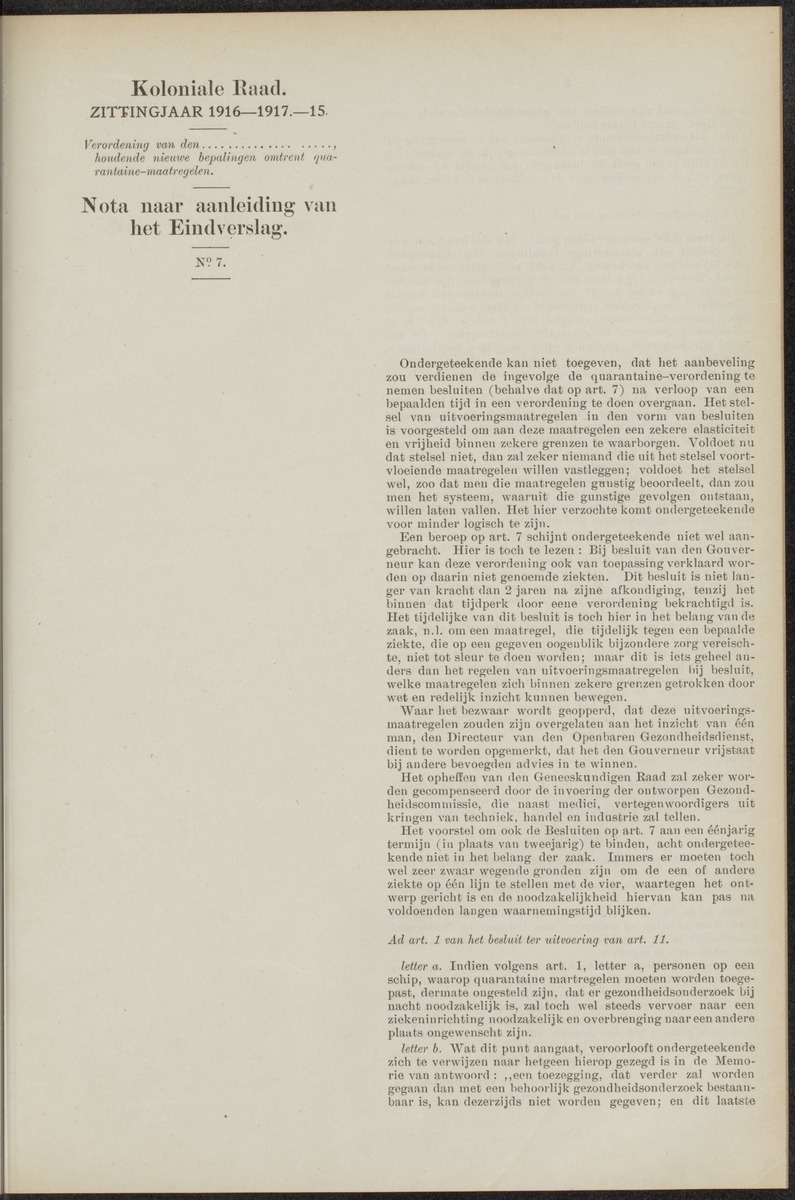 Notulen der zittingen - 