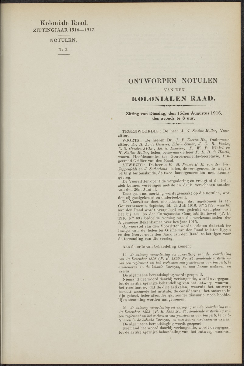 Notulen der zittingen - 