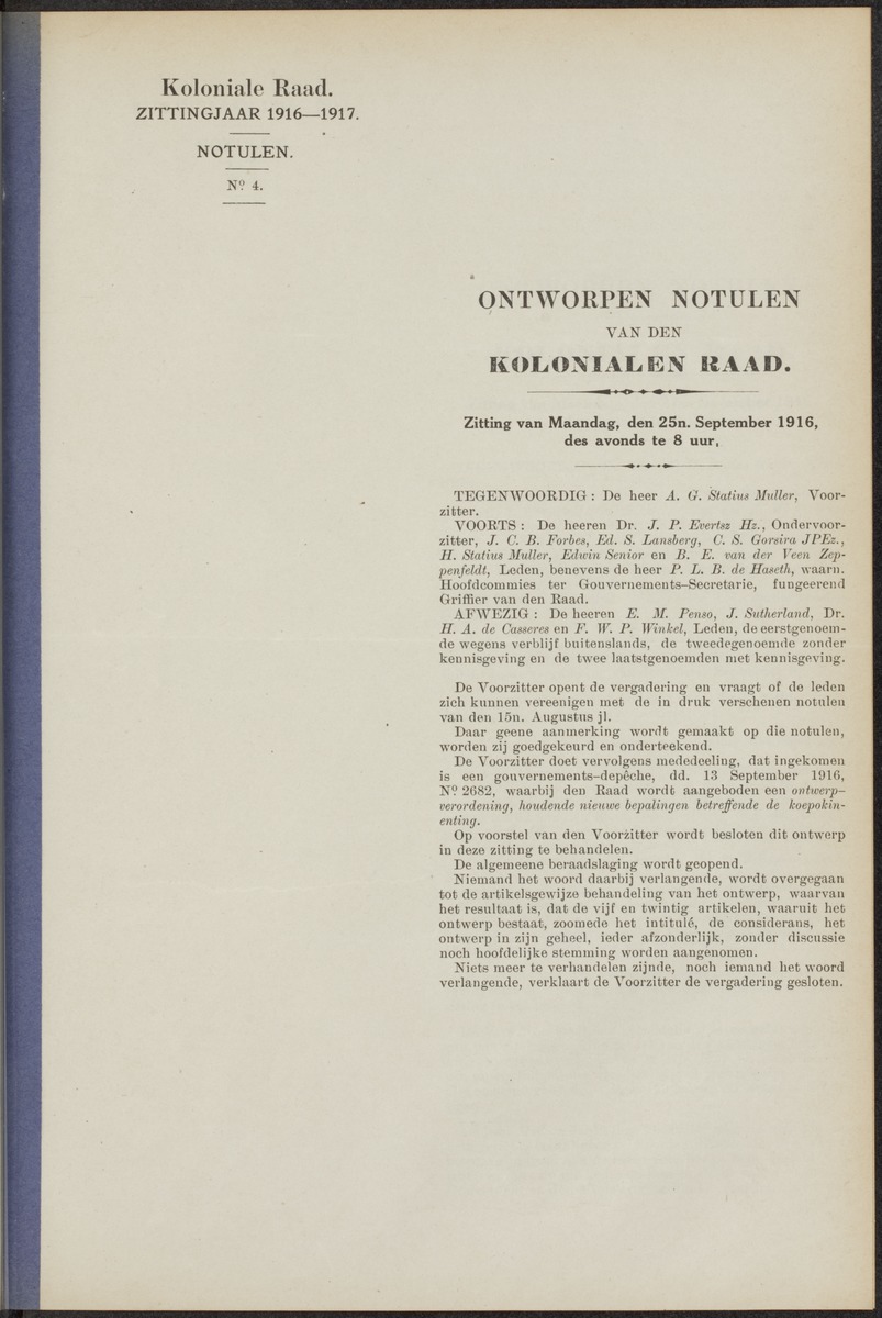 Notulen der zittingen - 