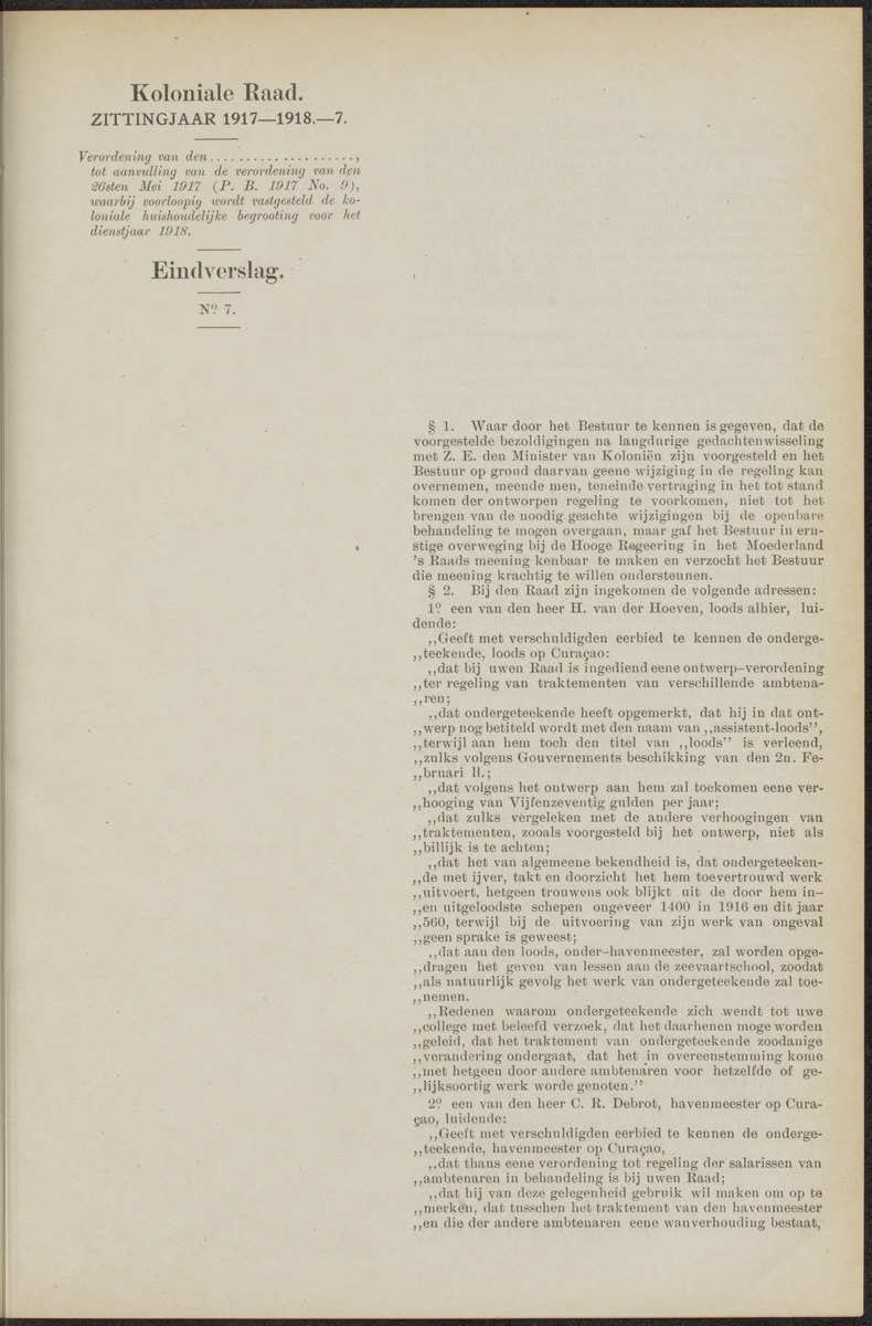 Notulen der zittingen - 