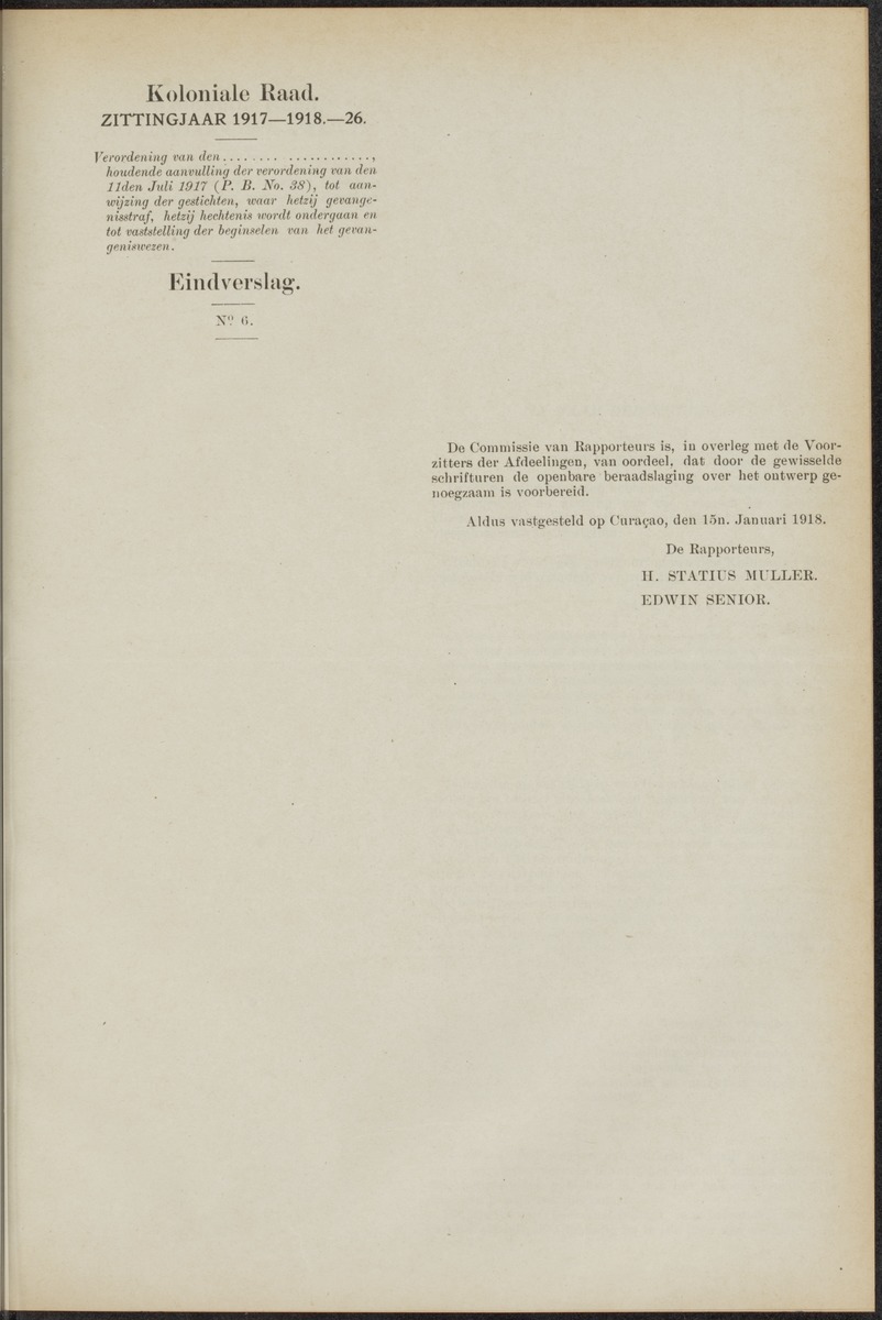 Notulen der zittingen - 