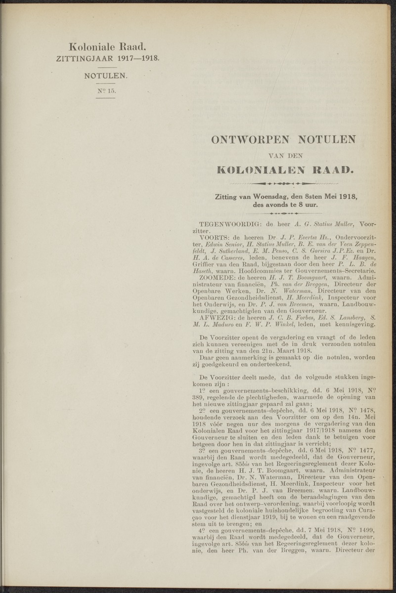 Notulen der zittingen - 