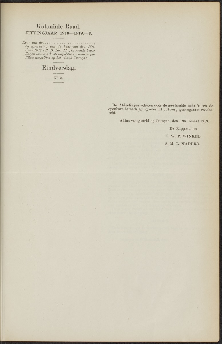 Notulen der zittingen - 