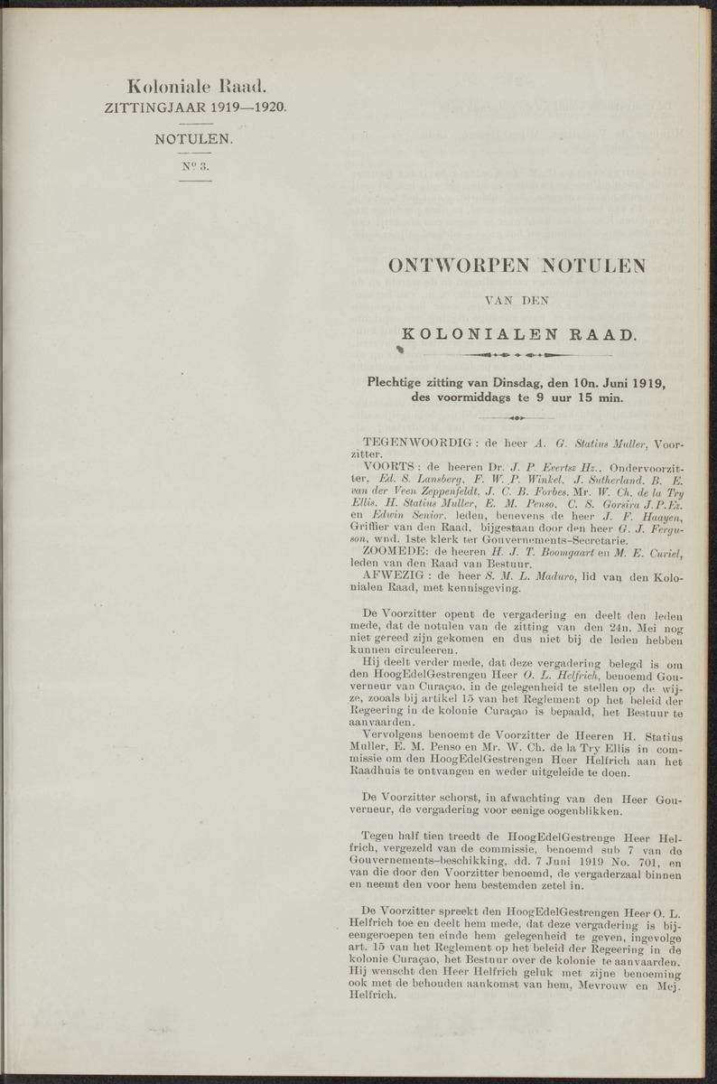 Notulen der zittingen - 