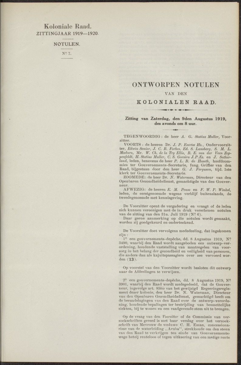 Notulen der zittingen - 