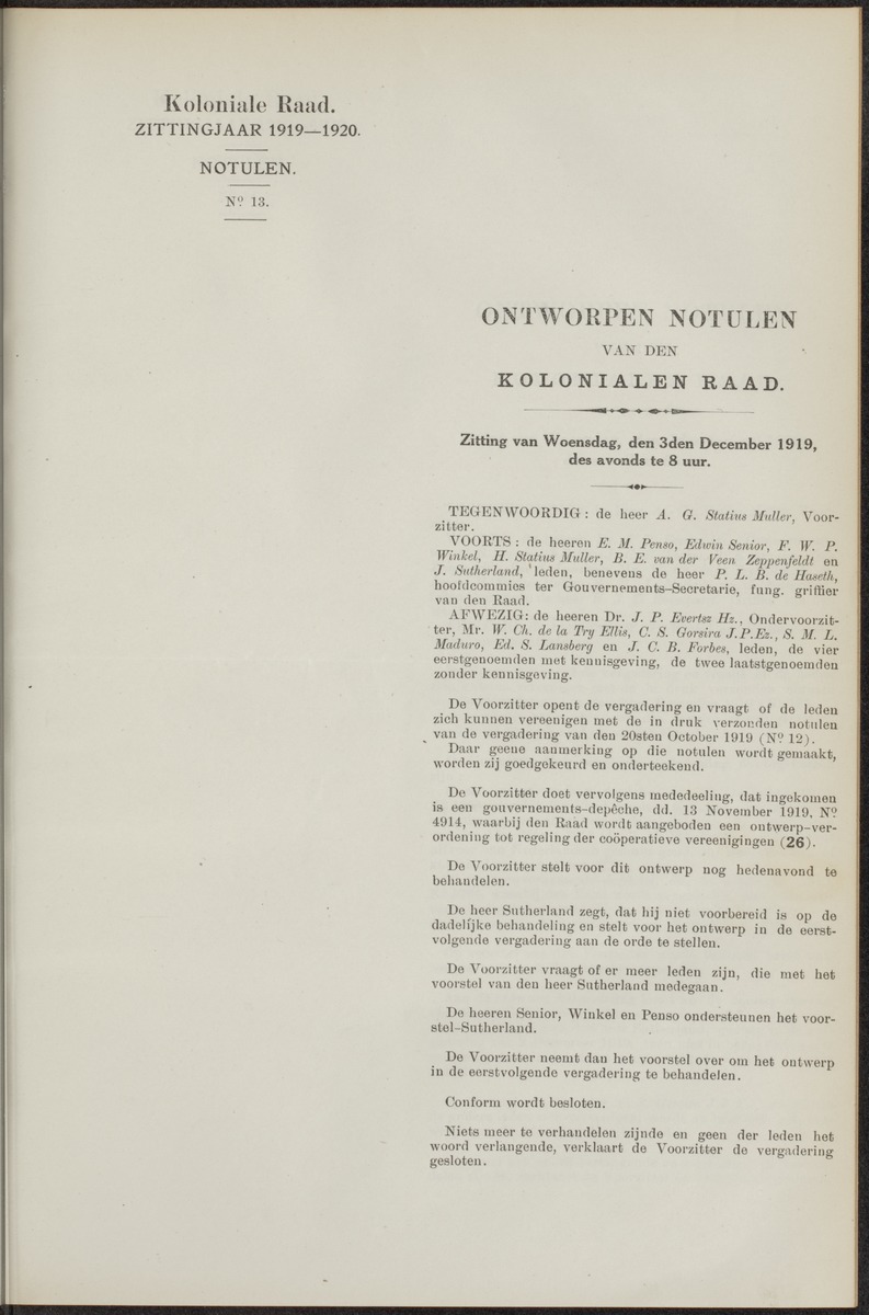Notulen der zittingen - 
