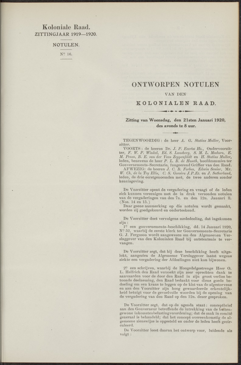 Notulen der zittingen - 