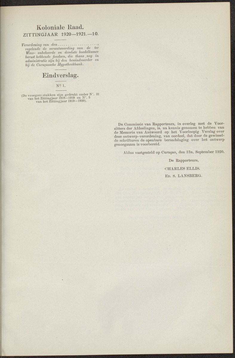 Notulen der zittingen - 