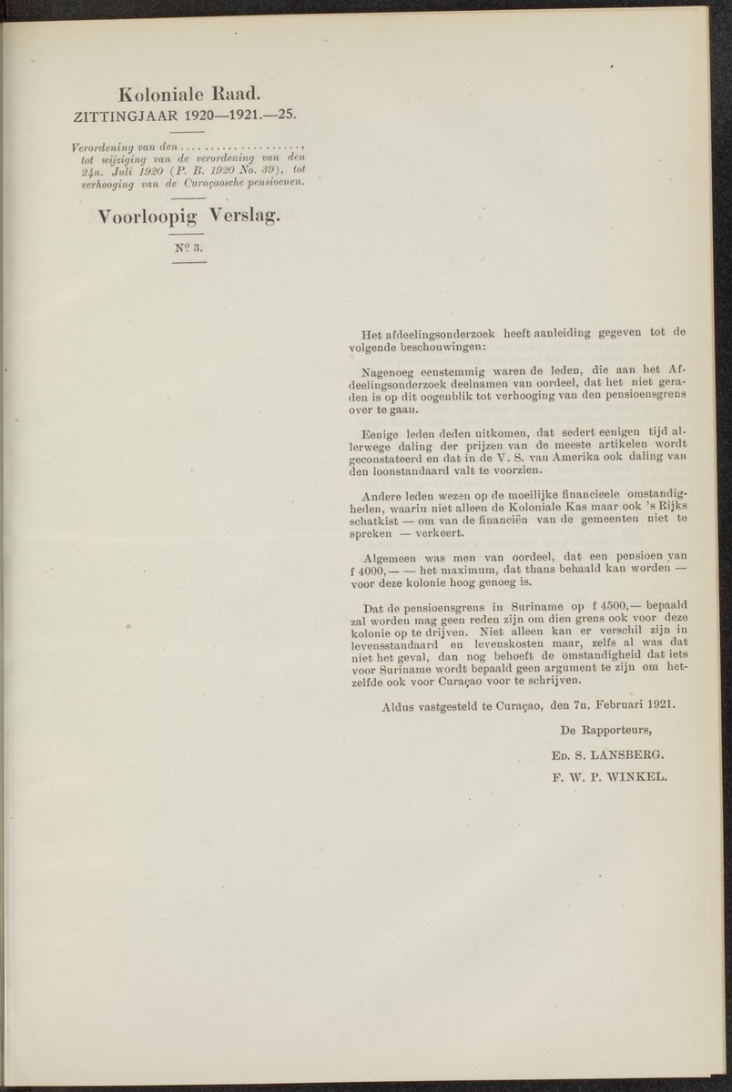 Notulen der zittingen - 