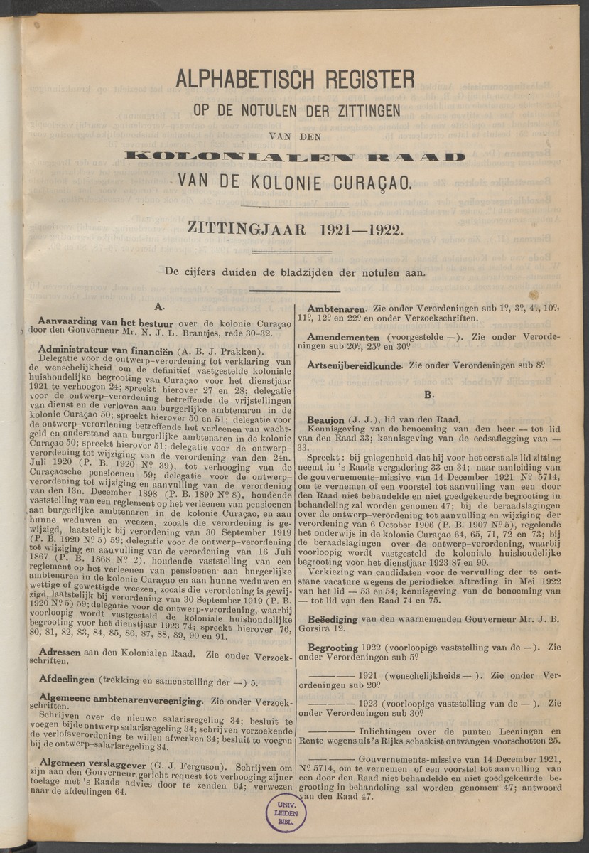 Notulen der zittingen - 