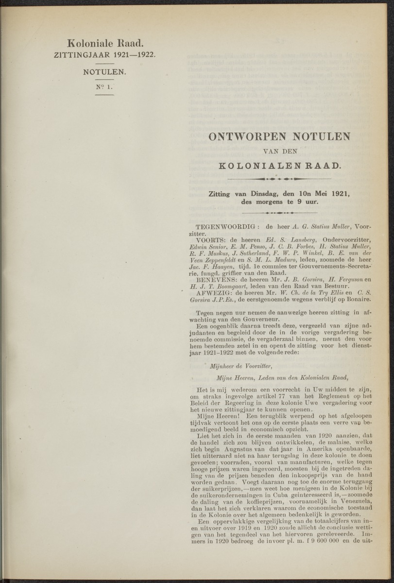 Notulen der zittingen - 