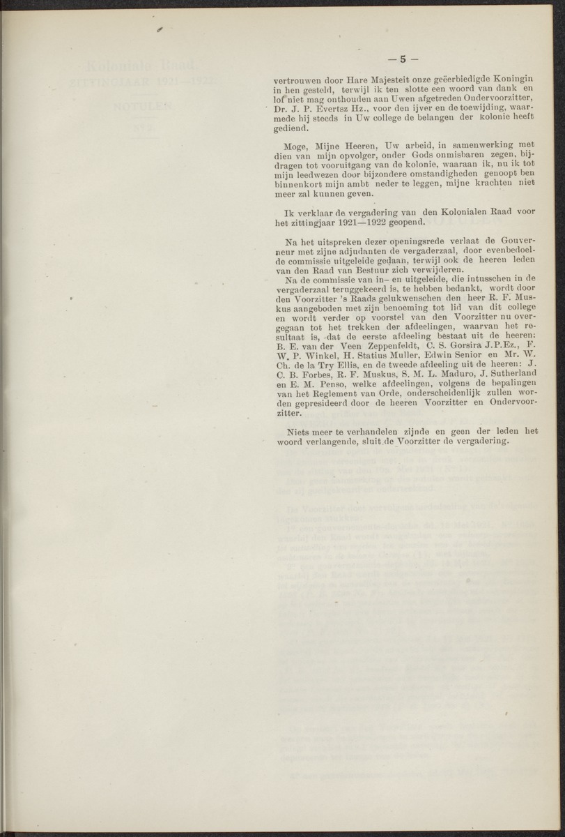 Notulen der zittingen - 
