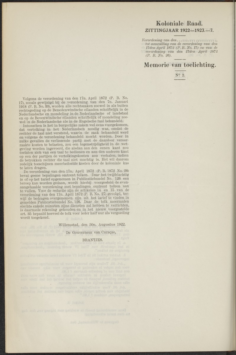 Notulen der zittingen - 