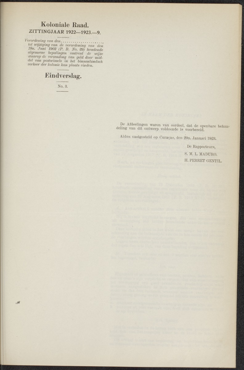 Notulen der zittingen - 