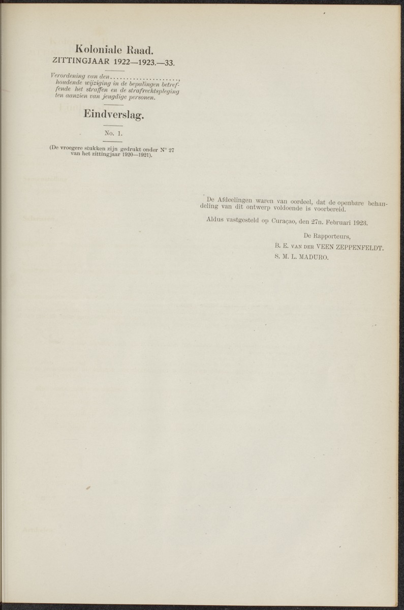 Notulen der zittingen - 