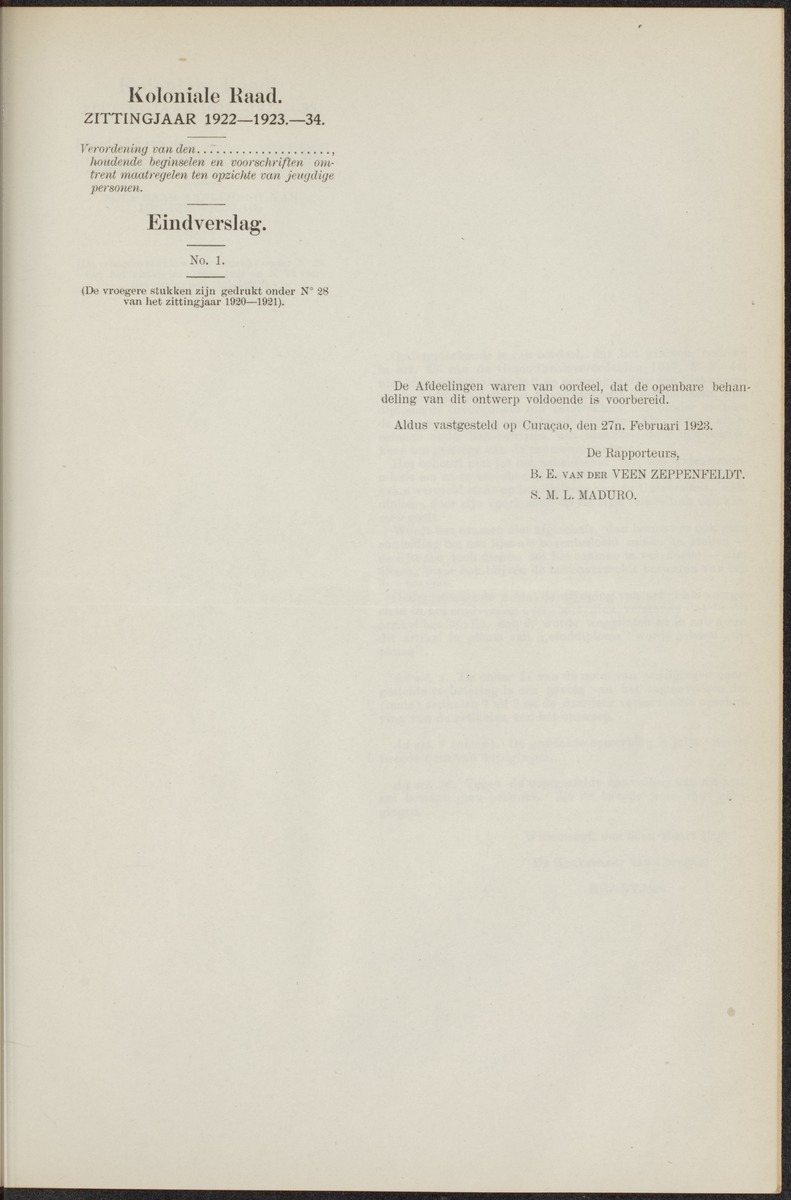 Notulen der zittingen - 
