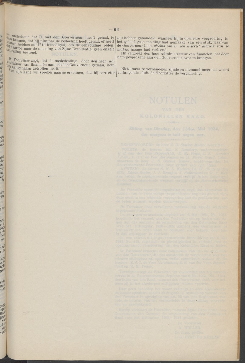 Notulen der zittingen - 