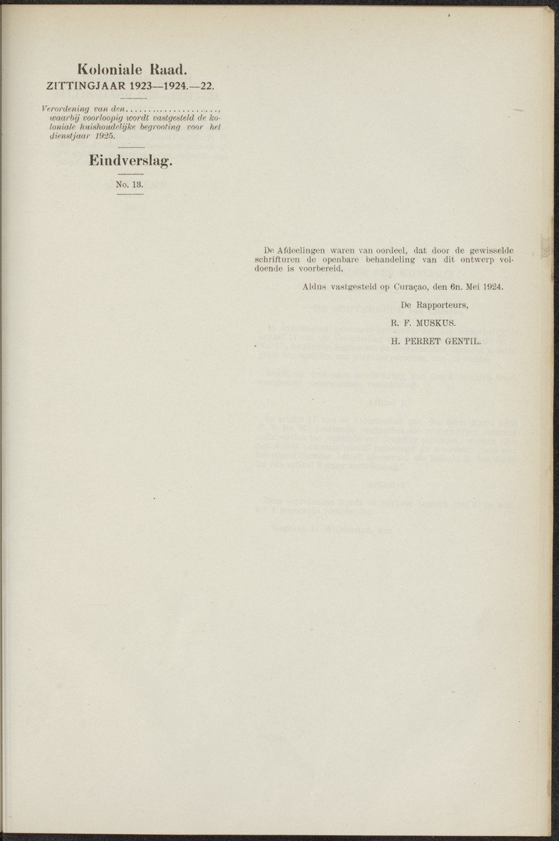 Notulen der zittingen - 