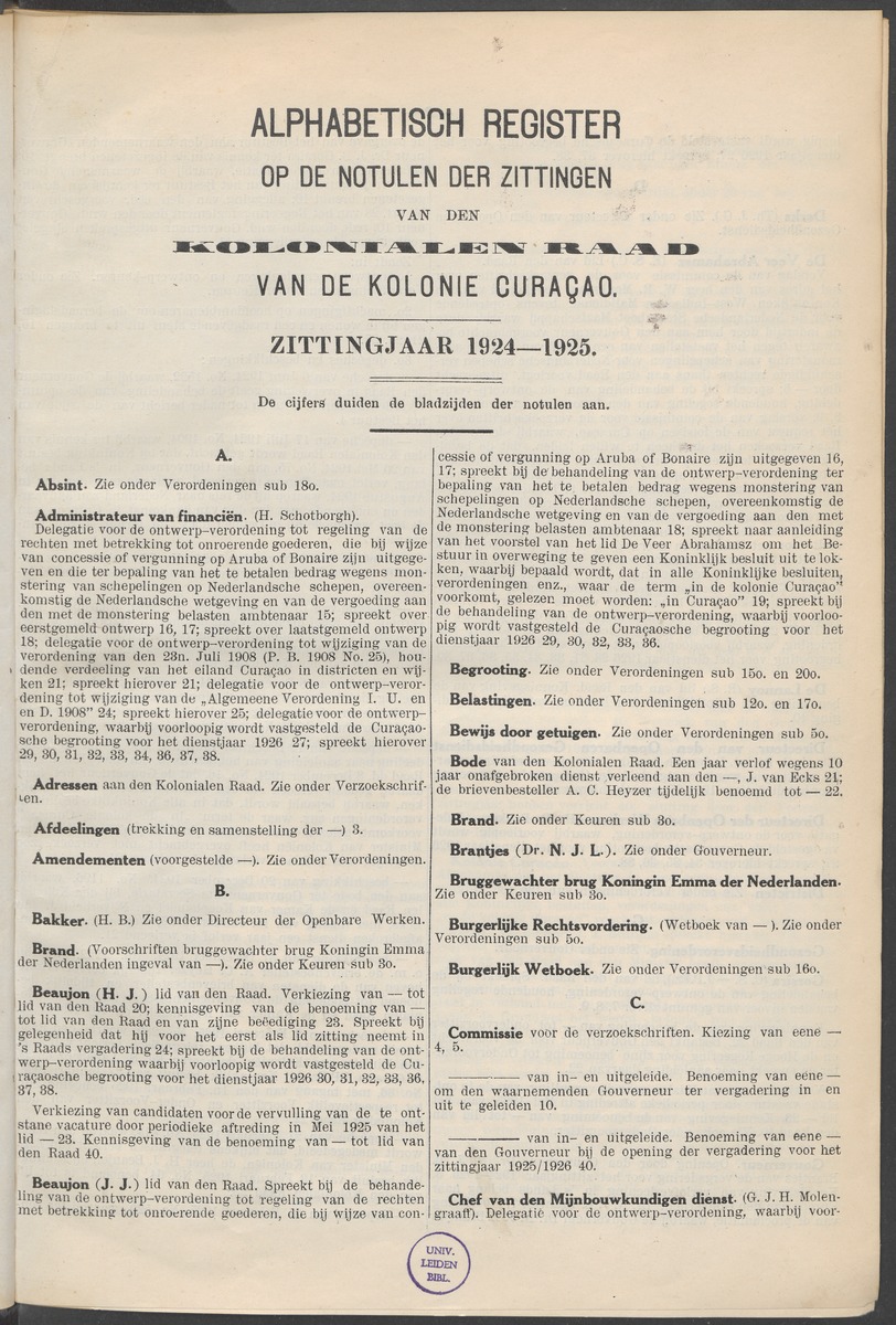 Notulen der zittingen - 