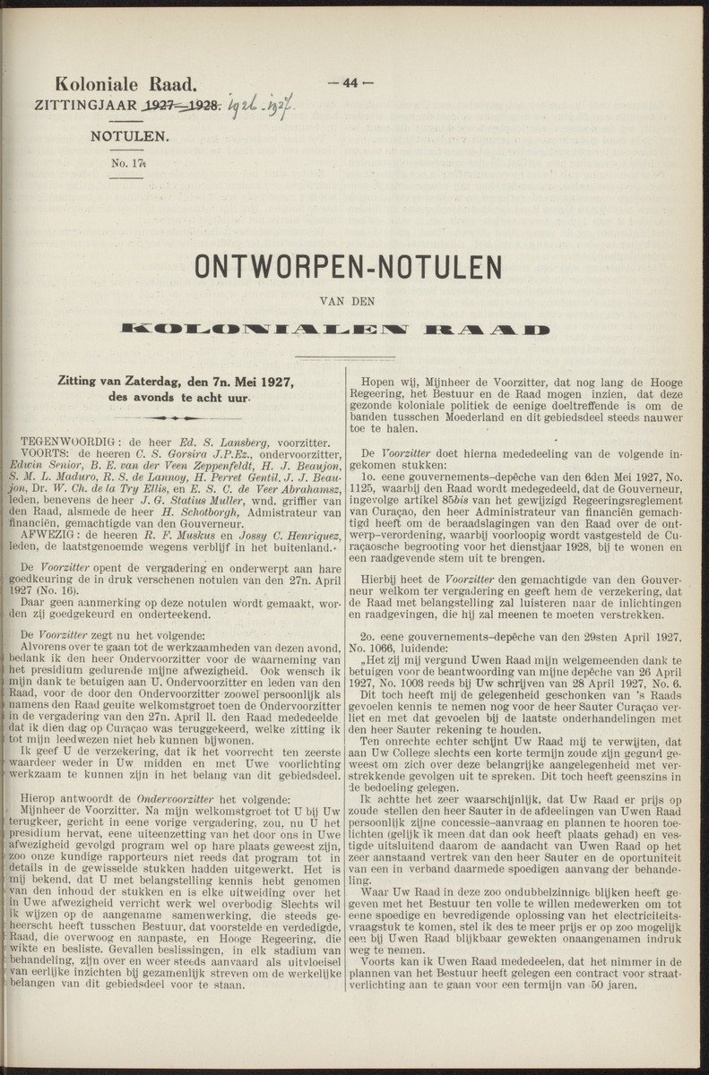 Notulen der zittingen - 