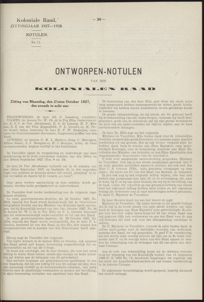Notulen der zittingen - 