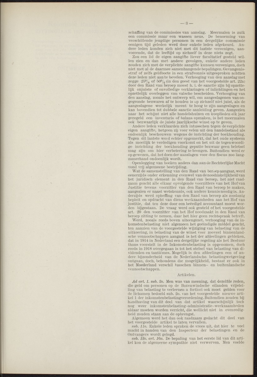 Notulen der zittingen - 