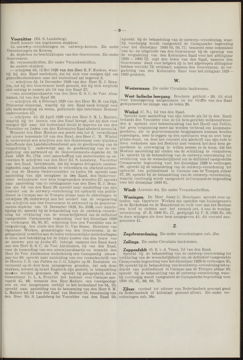 Notulen der zittingen - 