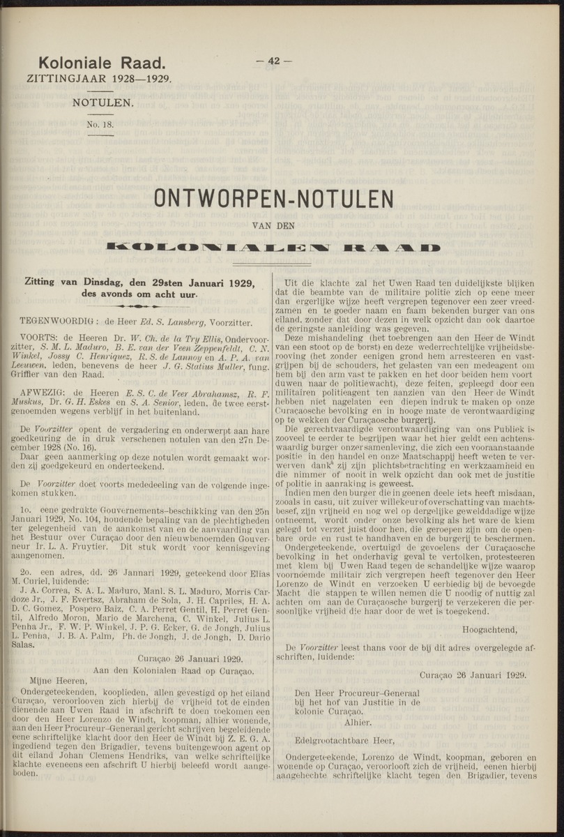 Notulen der zittingen - 