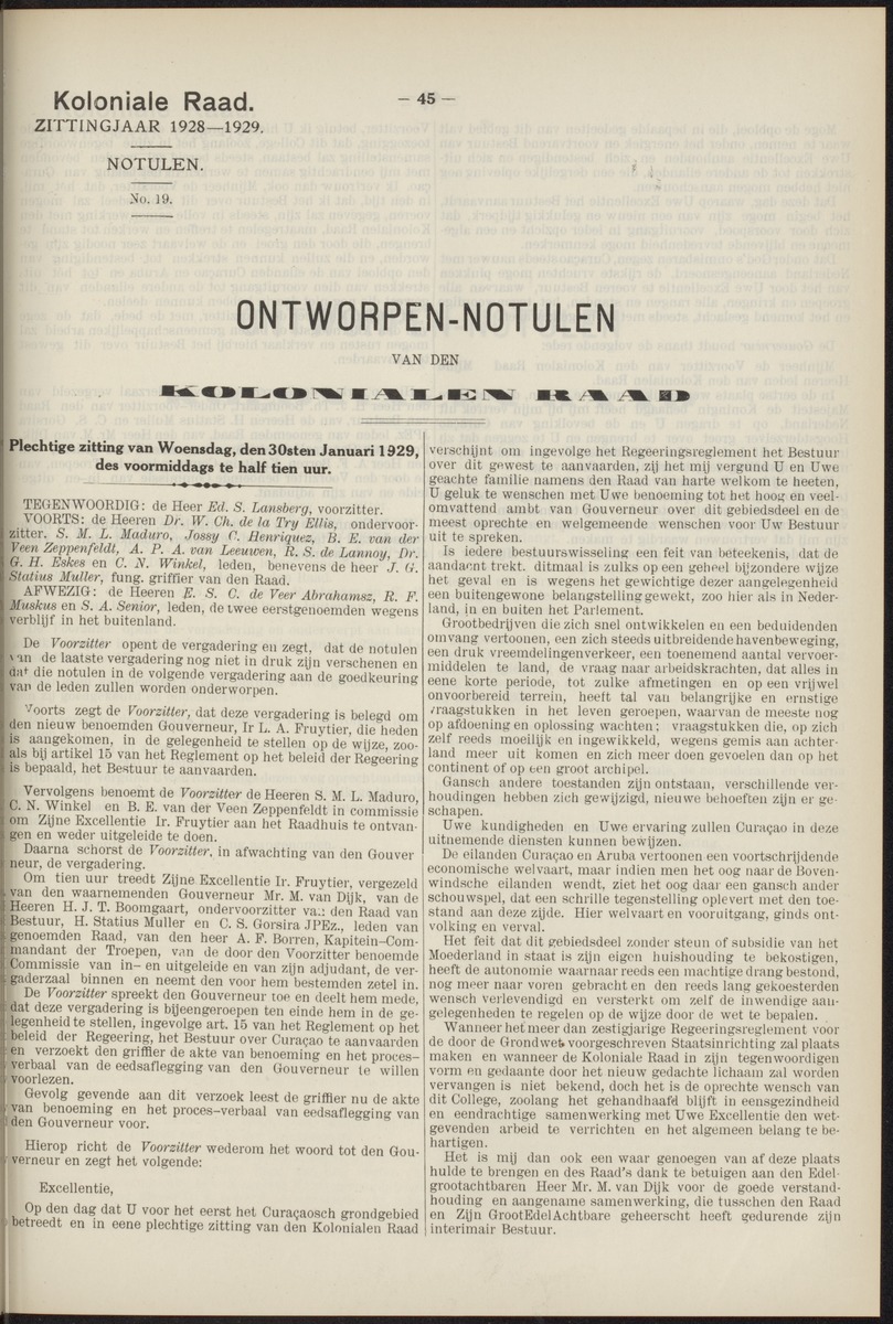 Notulen der zittingen - 