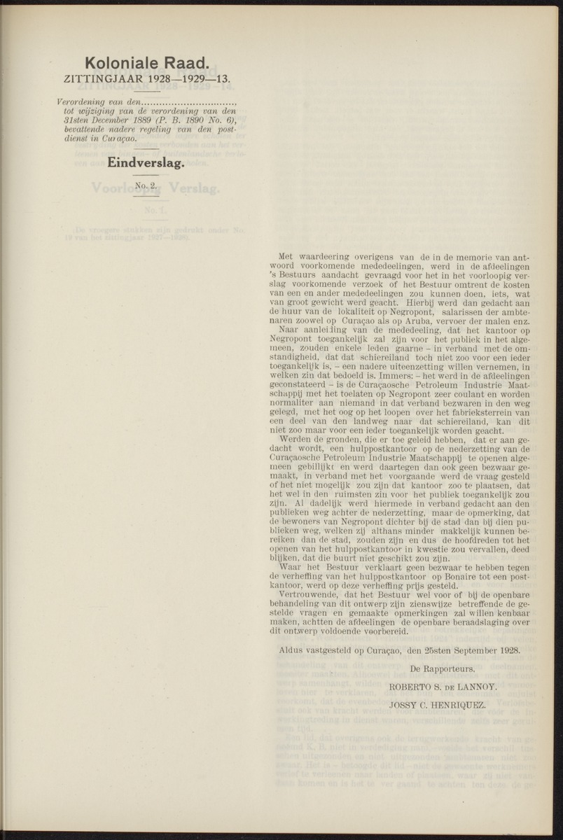 Notulen der zittingen - 