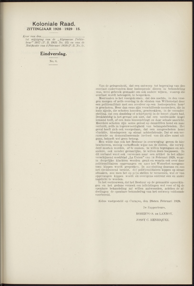 Notulen der zittingen - 