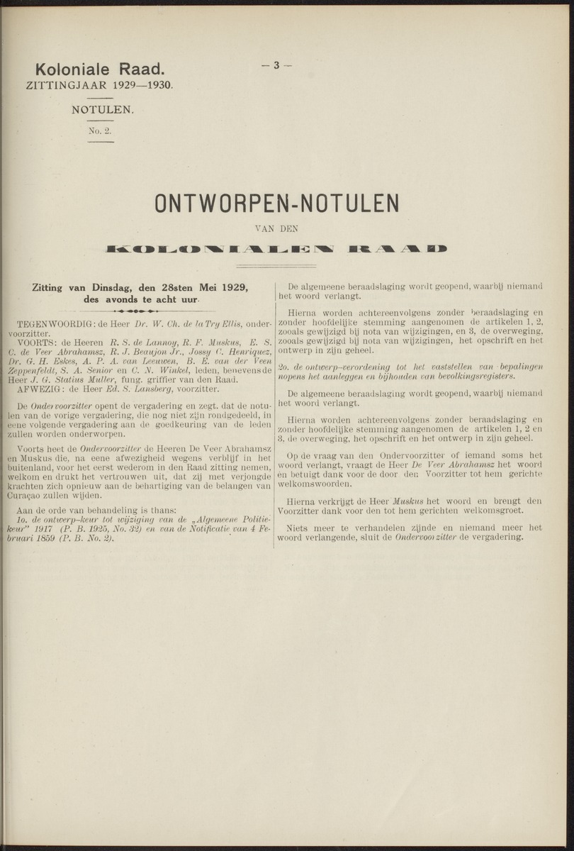 Notulen der zittingen - 