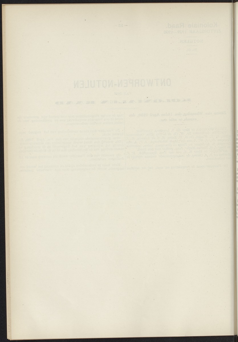 Notulen der zittingen - 
