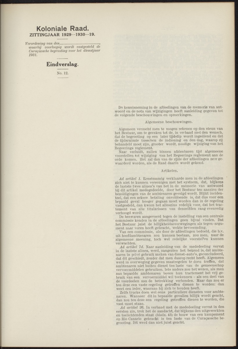 Notulen der zittingen - 