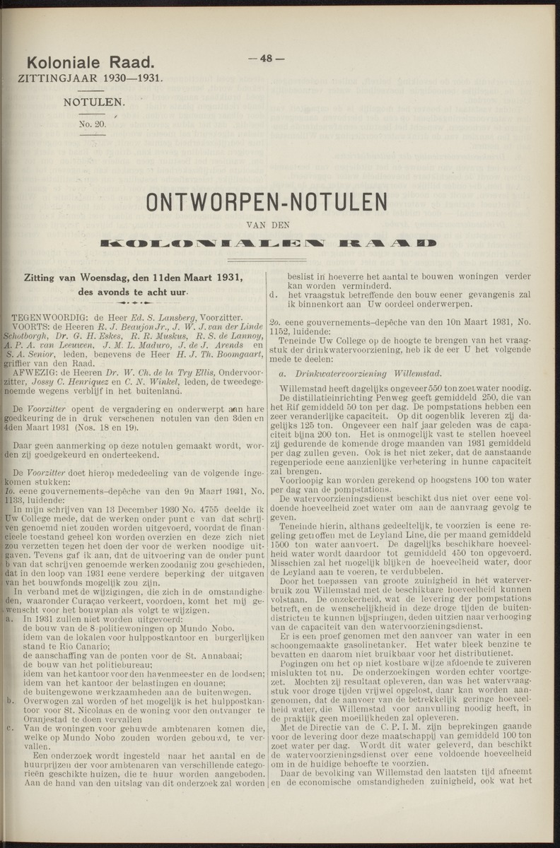 Notulen der zittingen - 