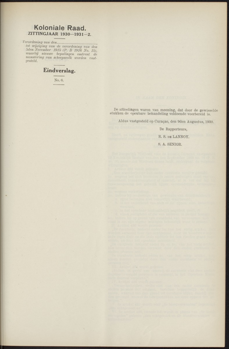 Notulen der zittingen - 