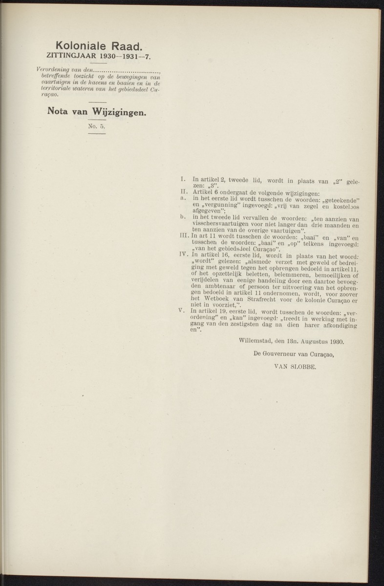 Notulen der zittingen - 