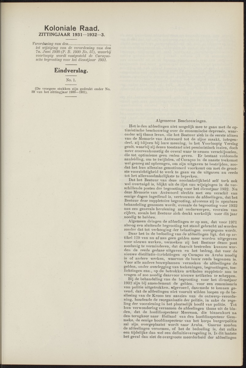 Notulen der zittingen - 