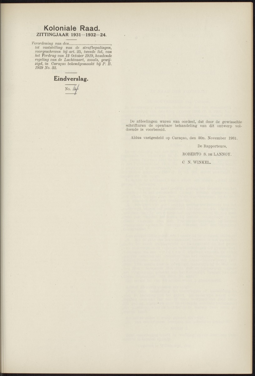 Notulen der zittingen - 