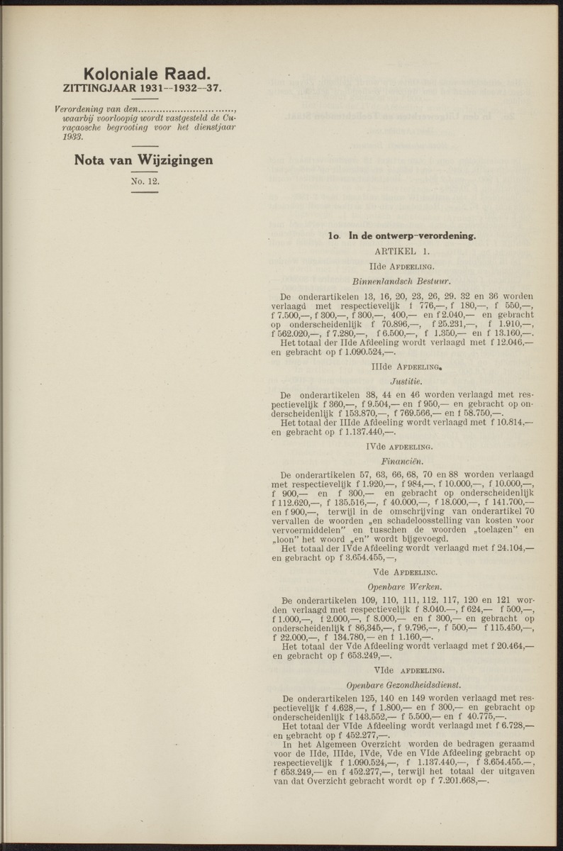 Notulen der zittingen - 