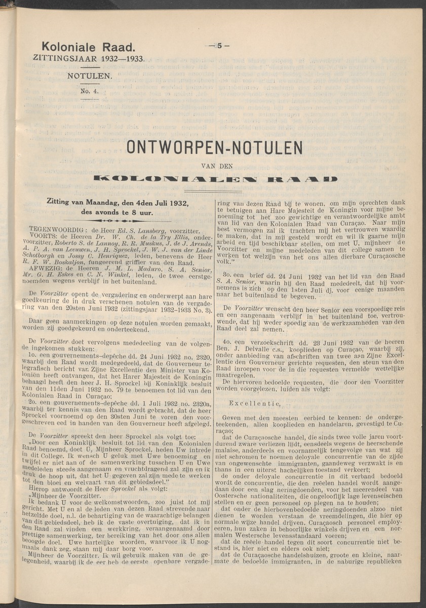 Notulen der zittingen - 