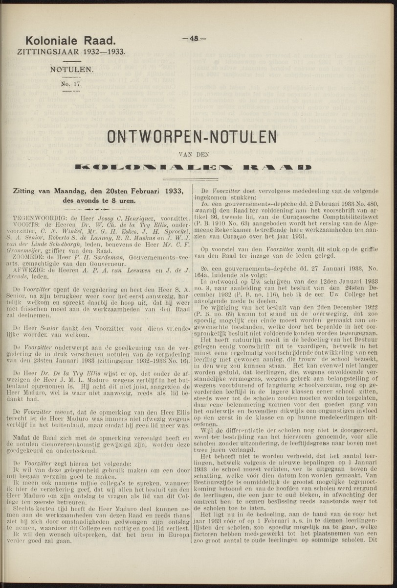 Notulen der zittingen - 