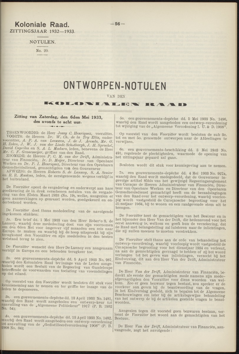 Notulen der zittingen - 