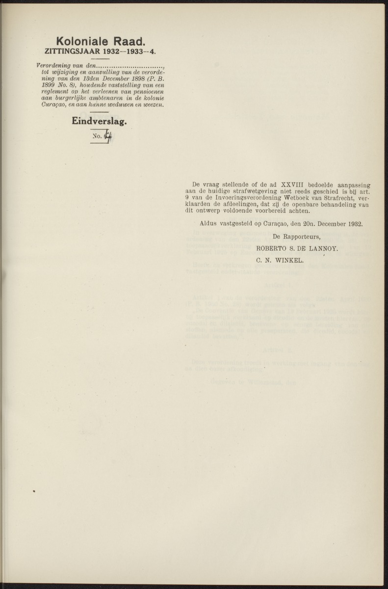 Notulen der zittingen - 