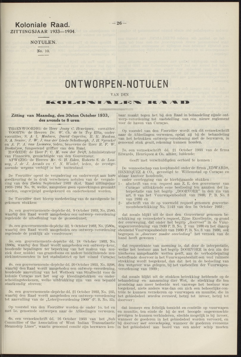 Notulen der zittingen - 
